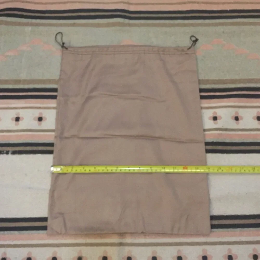 Gianvito Rossi Dark beige light soft fabric Brown ribbon drawstring 14” x 13”